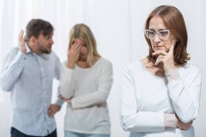 Picture of interfering mother-in-law and marital conflict